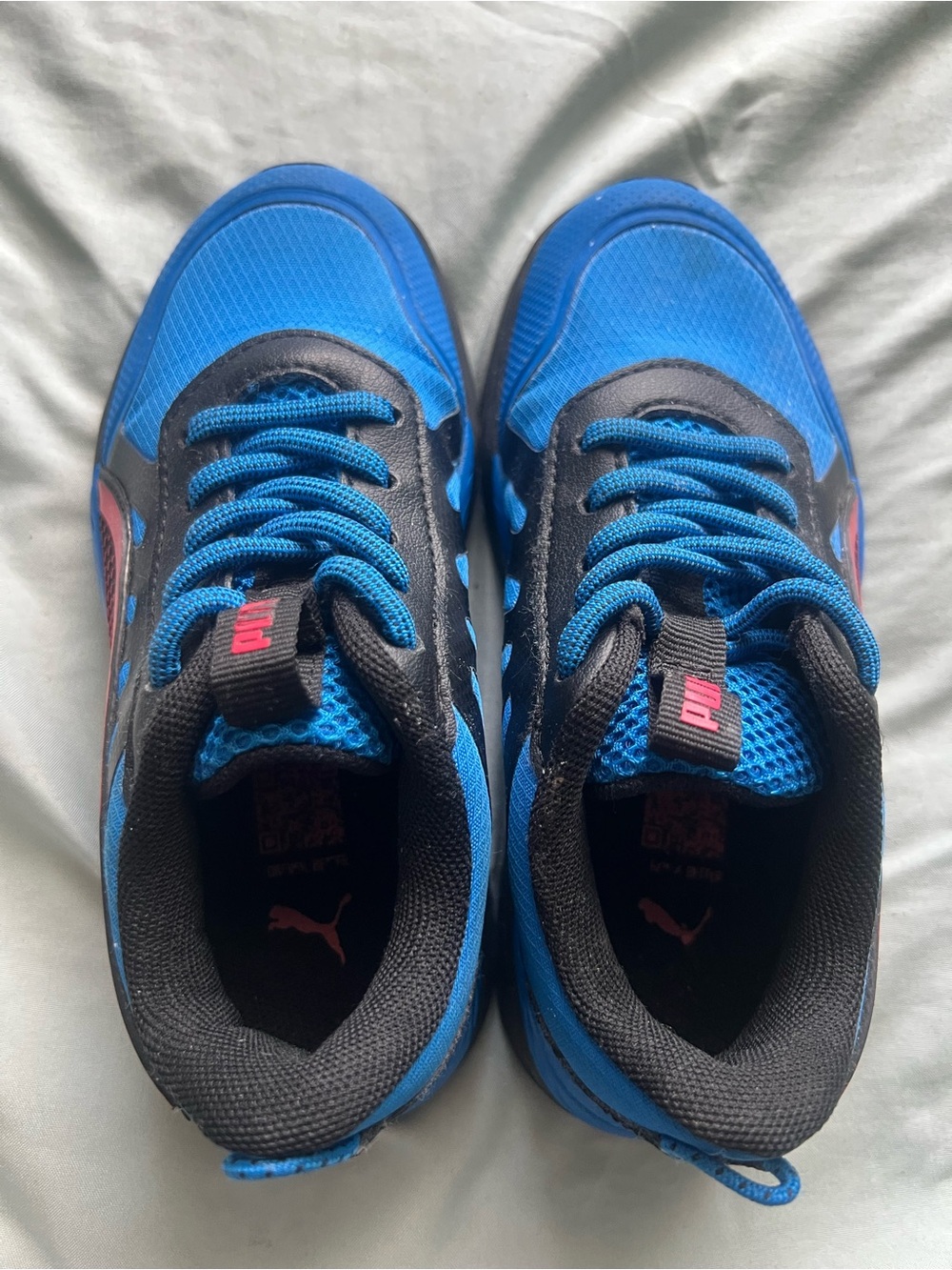 Puma Youth Blue and Black Lace-Up Sneakers